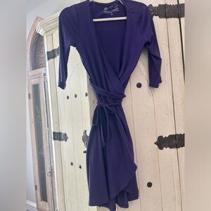 Casual soft purple wrap dress